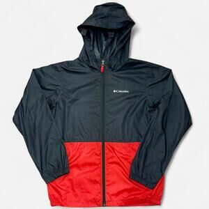 Columbia Windbreaker Jacket – Black & Red (Size L)